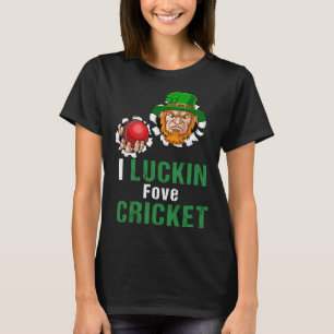 Leprechaun Cricket Player Goalie Irish Sport Ginge T-Shirt