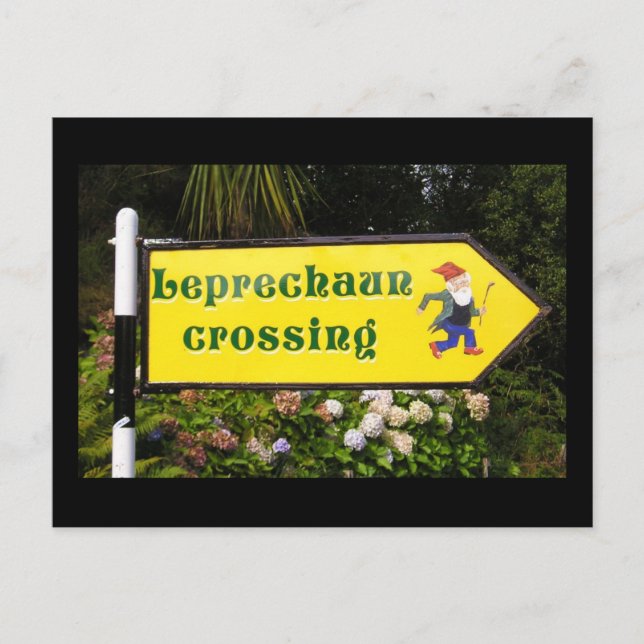Leprechaun Crossing Postcard (Front)