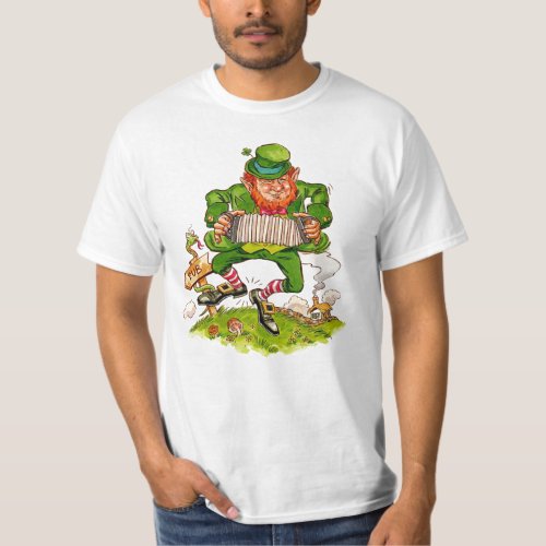Leprechaun Dancing a Jig Happy St Patricks Day T_Shirt