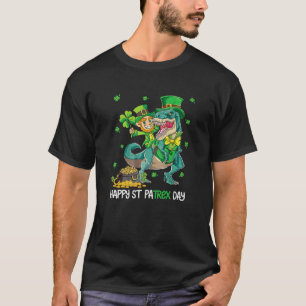 Leprechaun Dinosaur T Rex St Patricks Day Boys Kid T-Shirt