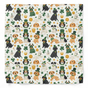 Leprechaun Dog Delight Green Pattern Bandana