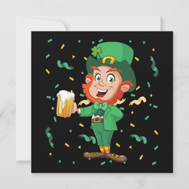 Leprechaun Drinking Beer St. Patrick's Day (Front)