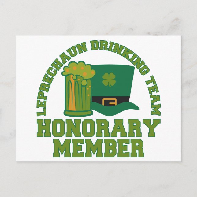 Leprechaun Drinking Team custom postcard (Front)