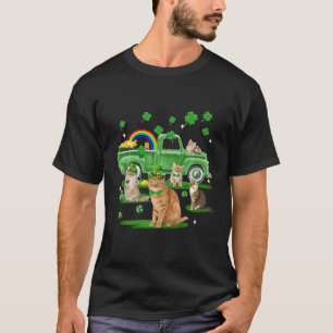 Leprechaun Driving Green Truck Catt St Patrick's T-Shirt