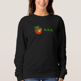 Leprechaun Eating Shamrocks Funny St Patrick Day V Sweatshirt