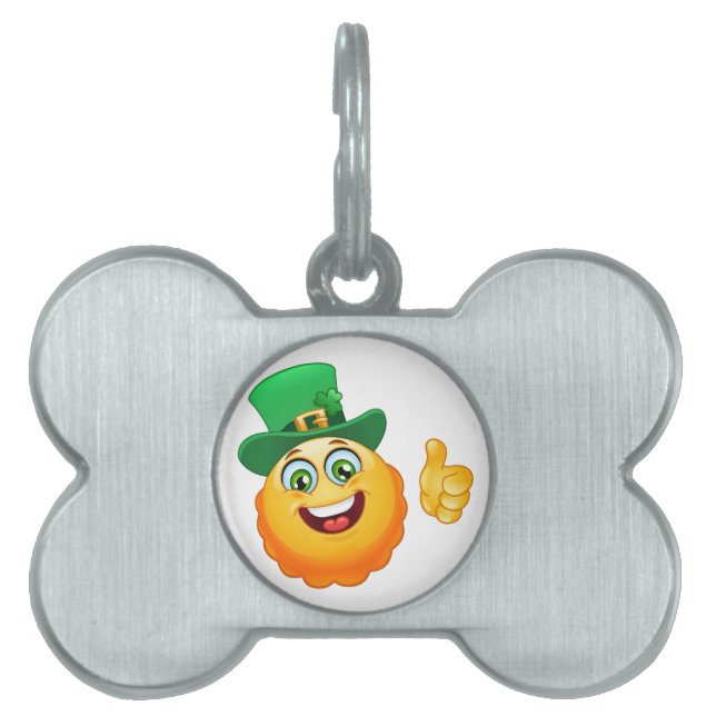 leprechaun emoji pet name tag (Front)