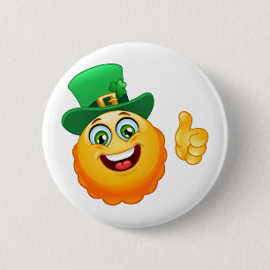 leprechaun emoji pinback button