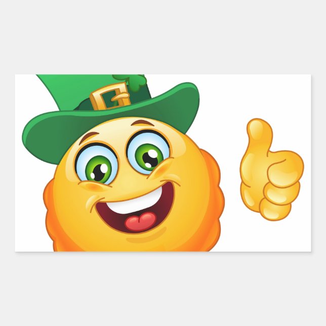 leprechaun emoji rectangular sticker (Front)