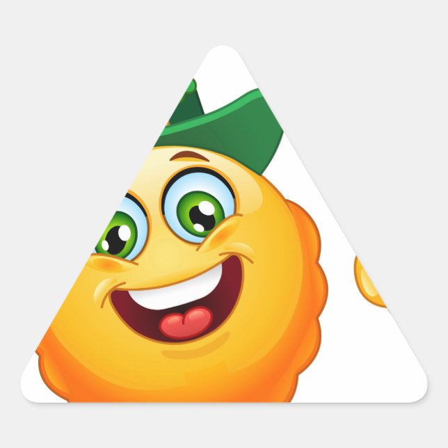 leprechaun emoji triangle sticker (Front)