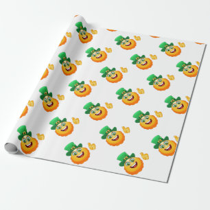 leprechaun emoji wrapping paper