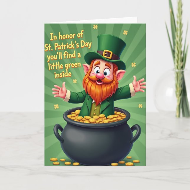 Leprechaun Faux Gold Foil Card (Front)