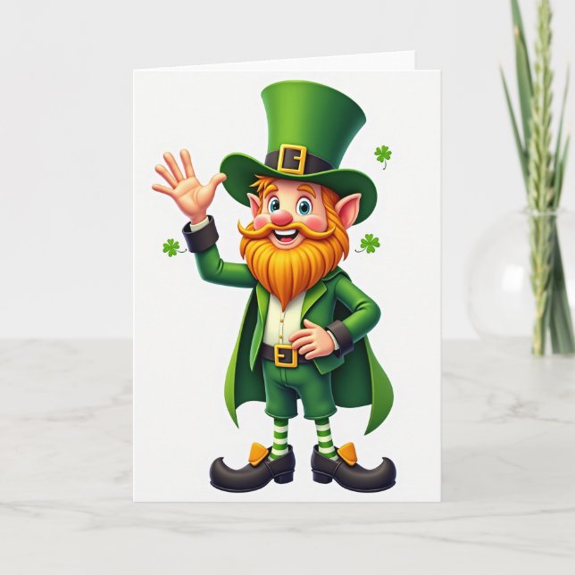 Leprechaun Faux Gold Foil Look Card (Front)