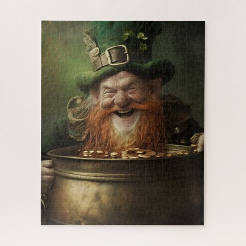 leprechaun Finds Pot Of Gold Jigsaw Puzzle