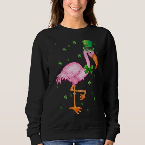Leprechaun Flamingo Shamrock St Patricks Day Anima Sweatshirt