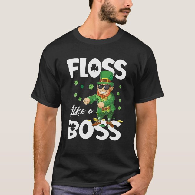Leprechaun Floss Like A Boss T St Patricks Day Boy T-Shirt (Front)