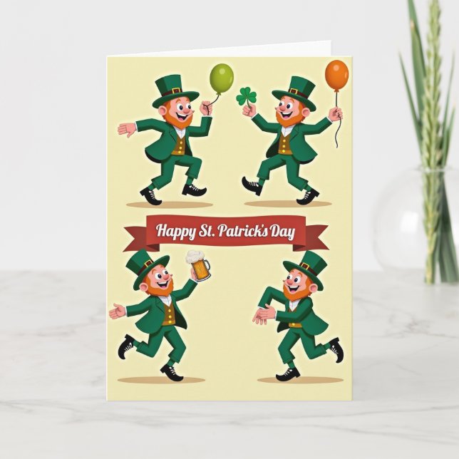 Leprechaun Fun Retro Vector Art Card (Front)