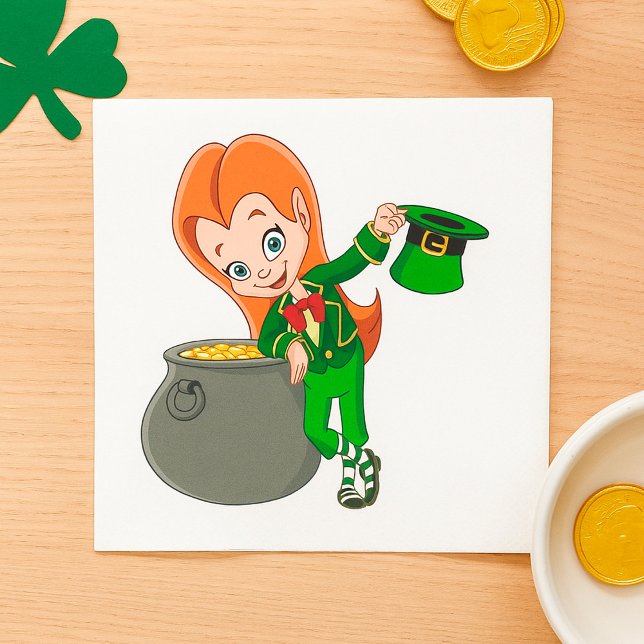 Leprechaun Girl Paper Napkins (Creator Uploaded)