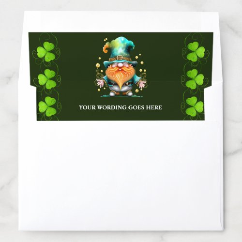 Leprechaun gnome St Patricks Irish holiday Envelope Liner