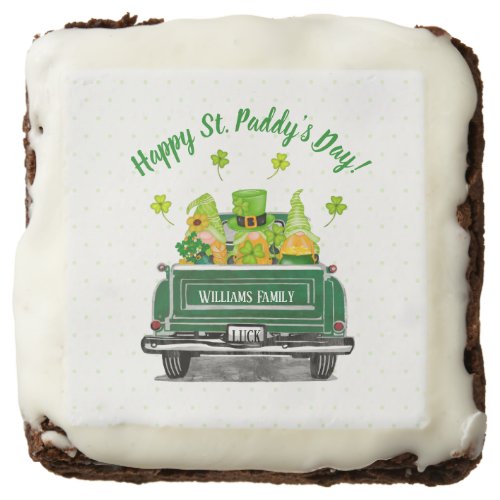 Leprechaun Gnome Vintage Truck St Paddys Day Brownie