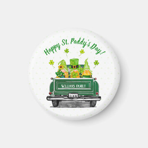 Leprechaun Gnome Vintage Truck St. Paddy's Day Magnet
