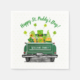 Leprechaun Gnome Vintage Truck St. Paddy's Day Napkins