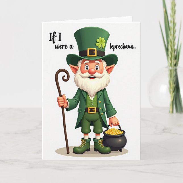 Leprechaun Gold Coins Faux Foil Card (Front)