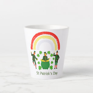 Leprechaun Gold Pot Rainbow St Patrick's Day  Latte Mug