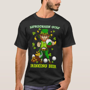 Leprechaun Golf Drinking Beer Saint Patricks Day M T-Shirt