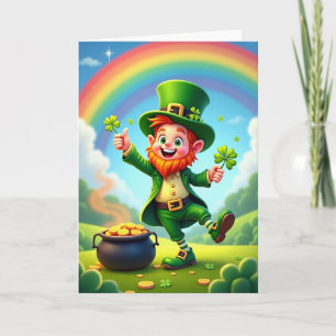 Leprechaun Good Luck Illustration Card