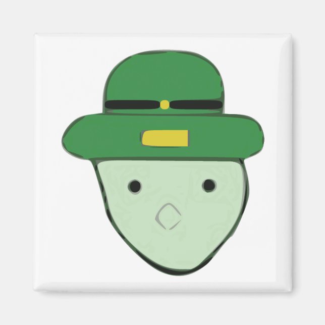 Leprechaun Green Colored Sketch Meme Magnet (Front)