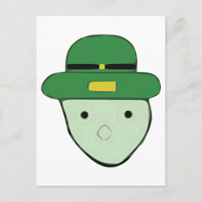 Leprechaun Green Colored Sketch Meme Postcard (Front)