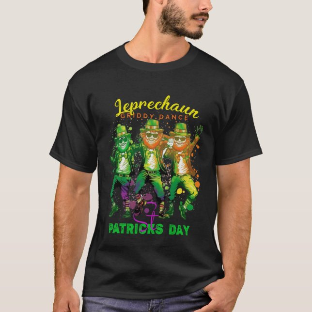 Leprechaun Griddy Dance St Patricks Day 2023 Boys  T-Shirt (Front)