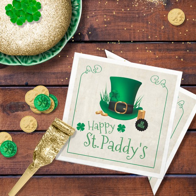 Leprechaun Hat Happy St. Paddy's ID636 Napkins (Creator Uploaded)