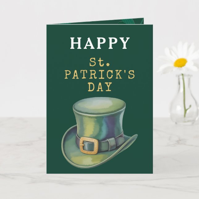 Leprechaun Hat Happy St Patrick Day Card (Small Plant)