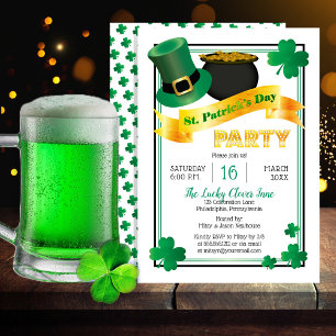 Leprechaun Hat Pot of Gold St Patrick's Day Party Invitation