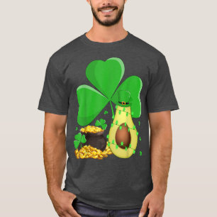 Leprechaun Hat Shamrock Leaf Avocado St  T-Shirt