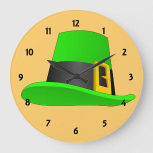 Leprechaun Hat With Buckle Large Clock