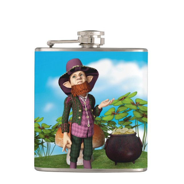 Leprechaun Hip Flask (Front)