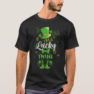 Leprechaun I'm A Lucky Twins St Patrick's Day Matc T-Shirt