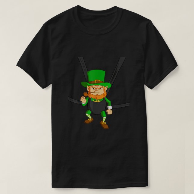 leprechaun in baby carrier shirt funny st paddys d (Design Front)
