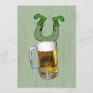 Leprechaun in Beer Party Invitation