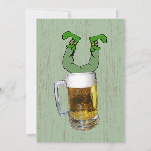 Leprechaun in Beer Party Invite