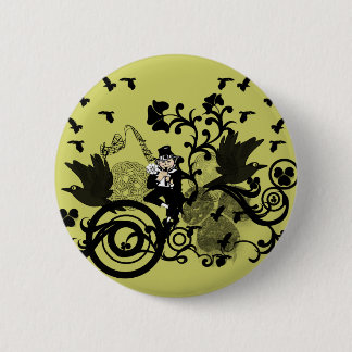 Leprechaun in Black Button