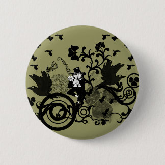 Leprechaun in Black Pinback Button