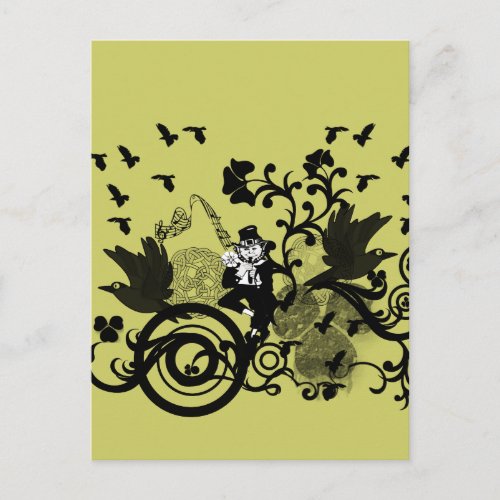 Leprechaun in Black Postcard