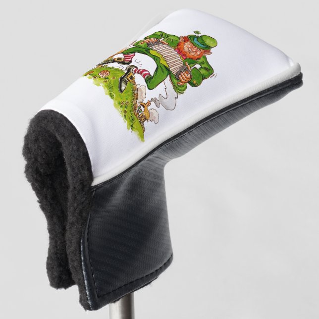 Leprechaun in Green, Happy Saint Patrick's Day Golf Head Cover (3/4 Front)