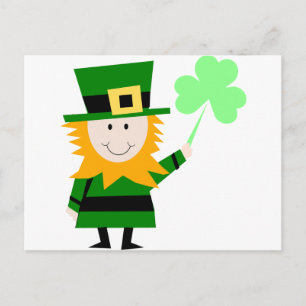 Leprechaun Irish Folklore Fairy Elf Art Cute Fun Postcard