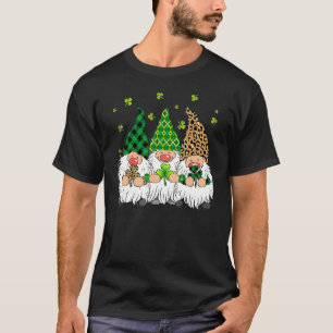 Leprechaun Irish Gnomes Leopard Plaid St Patricks T-Shirt
