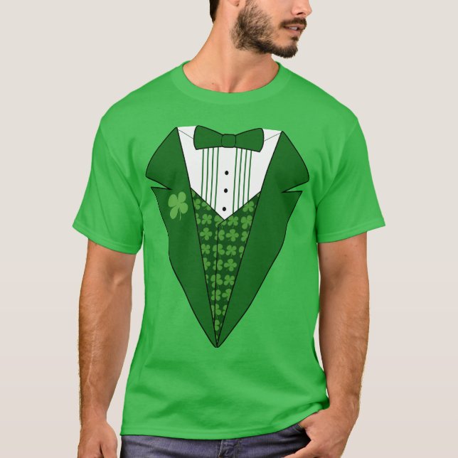 Leprechaun Irish Tuxedo T-Shirt St Patricks Day  (Front)
