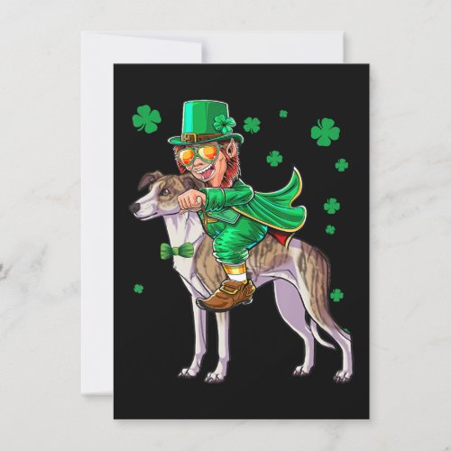 Leprechaun Italian Greyhound St Patricks Day Sham Invitation